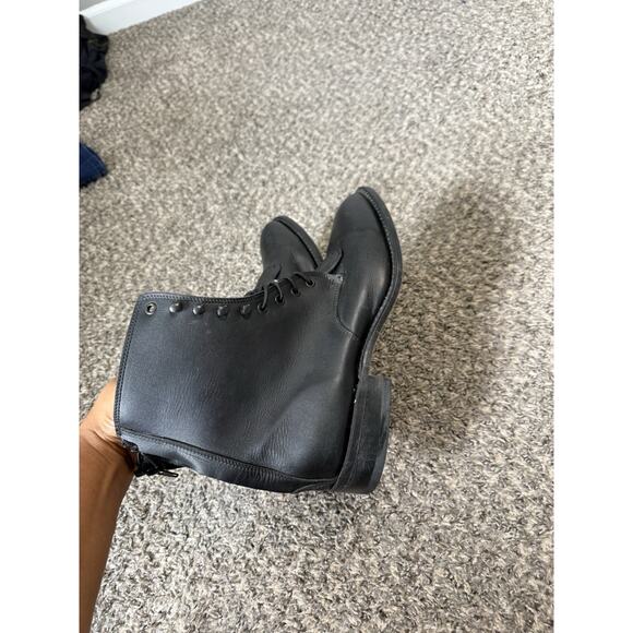 VTG Roper Boots Mens 12 EE Black Leather Kiltie Western Lace-Up Combat USA NEW
